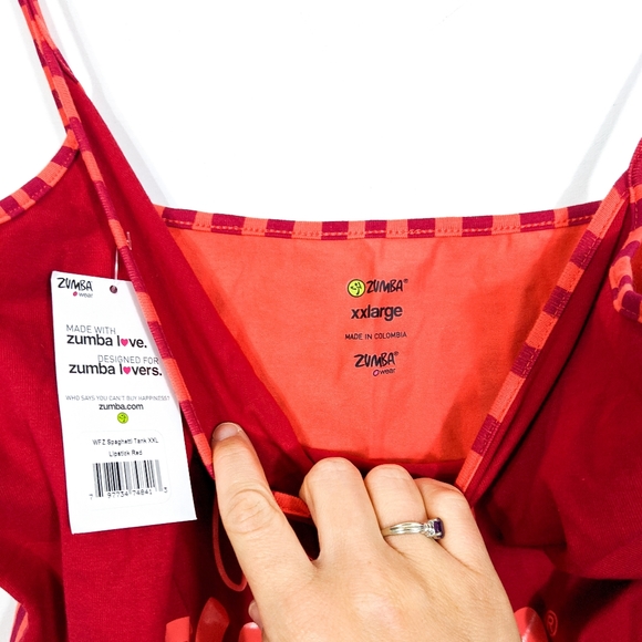 Wild for Zumba Spaghetti Tank Top Lipstick Red NWT - Picture 5 of 5